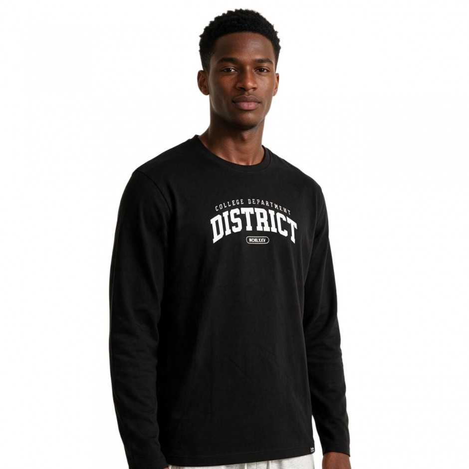 Men's Long Sleeve Top District75 Black 