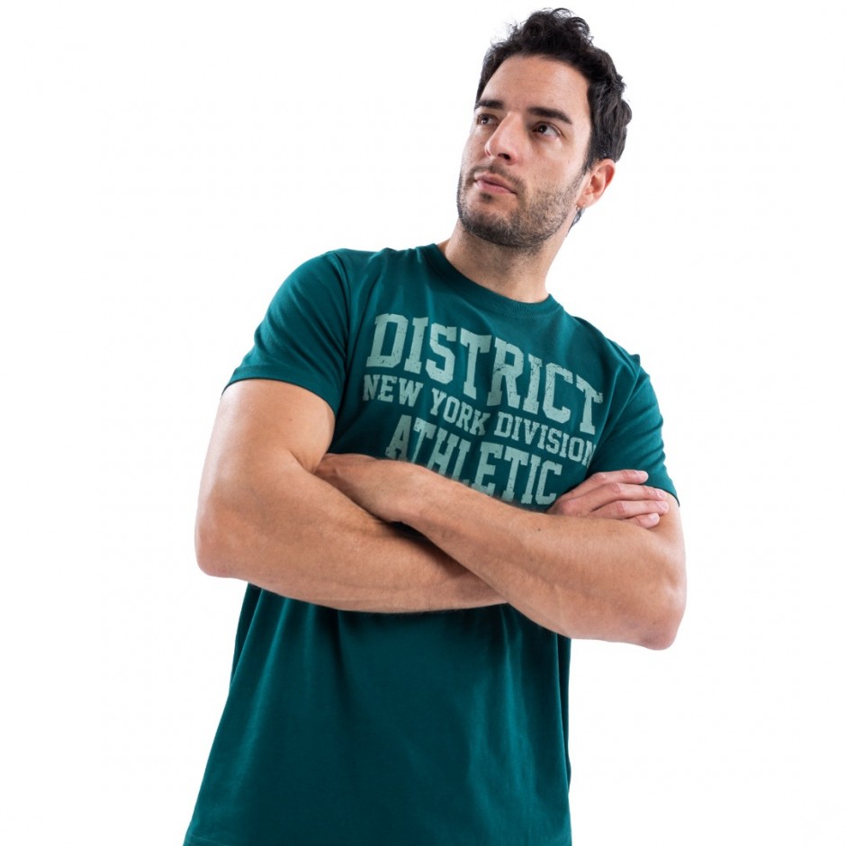 Ανδρική Κοντομάνικη Μπλούζα District75 Πράσινο