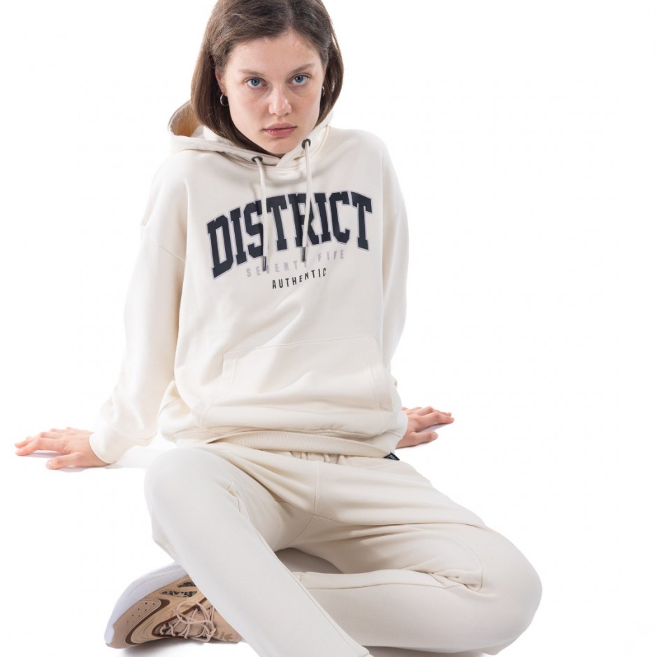 Γυναικεία Μπλούζα Φούτερ DISTRICT75 Εκρού 