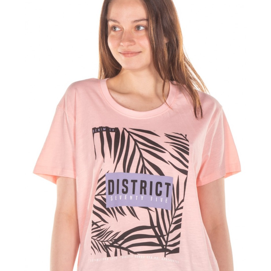 DISTRICT75 WOMEN'S TEE 122WSS-278-0P8 Pink