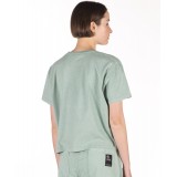 Γυναικεία Κοντομάνικη Μπλούζα Crop DISTRICT75 Βεραμάν  Εικόνα 0