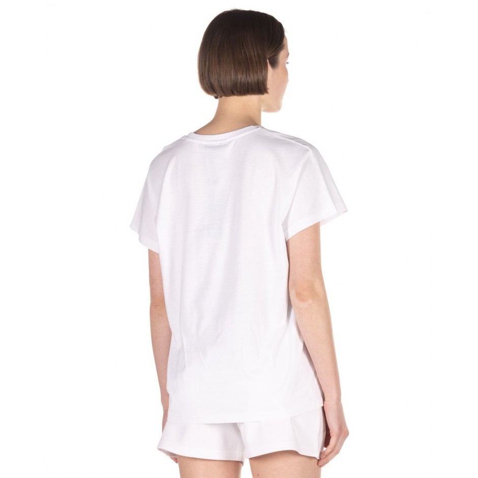 Γυναικεία Κοντομάνικη Μπλούζα DISTRICT75 Λευκό