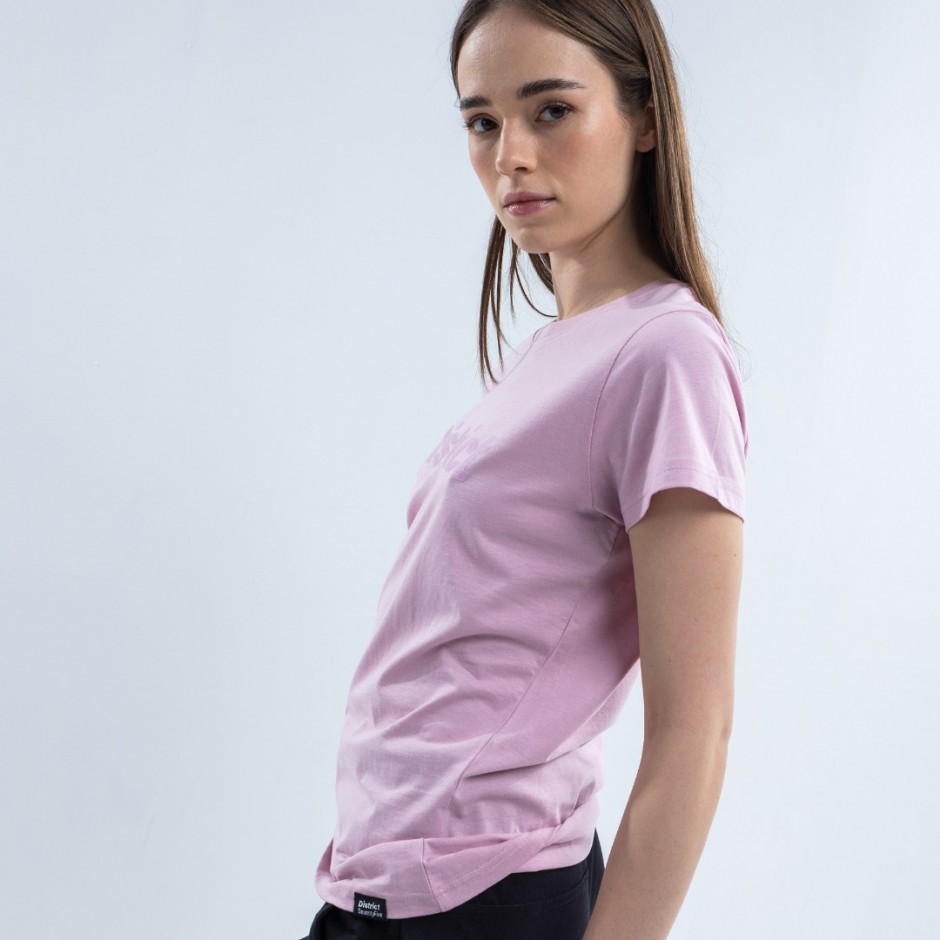 Γυναικεία Κοντομάνικη Μπλούζα District75 Λιλά