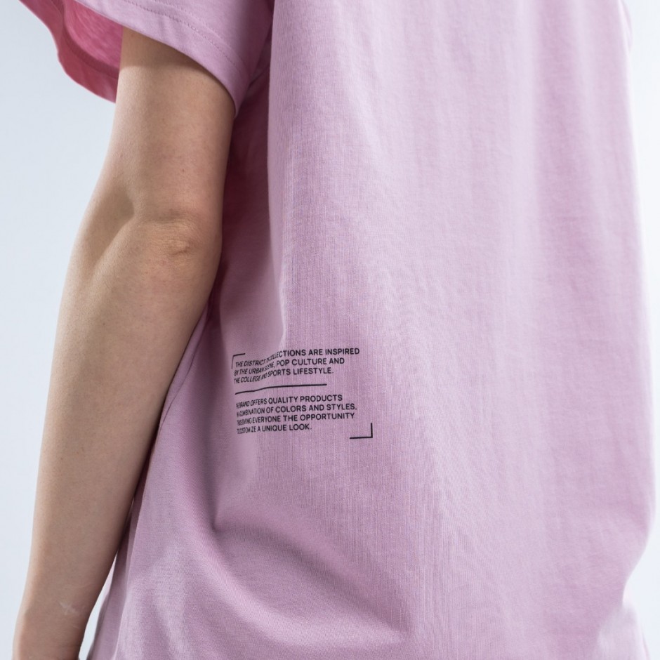 Γυναικεία Κοντομάνικη Μπλούζα District75 Λιλά