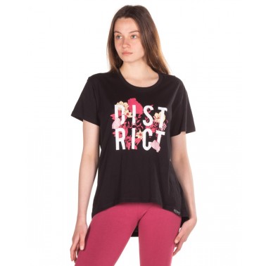 Γυναικεία Κοντομάνικη Μπλούζα DISTRICT75 Μαύρο 