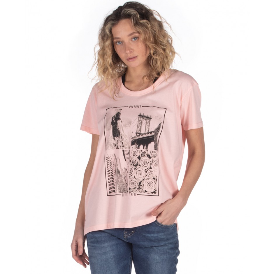 DISTRICT75 WOMEN'S TEE 120WSS-708 Pink