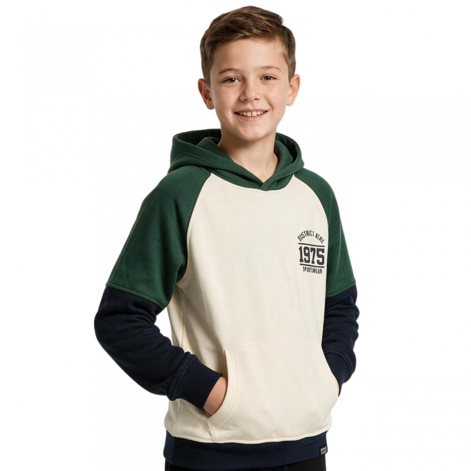 Kids' Hoodie District75 Ecru  