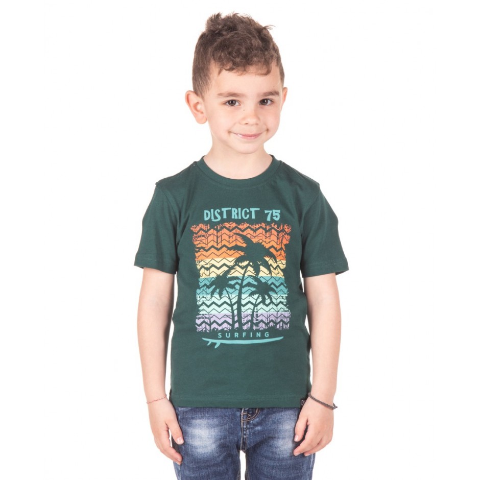 Παιδική Κοντομάνικη Μπλούζα DISTRICT75 Πράσινο
