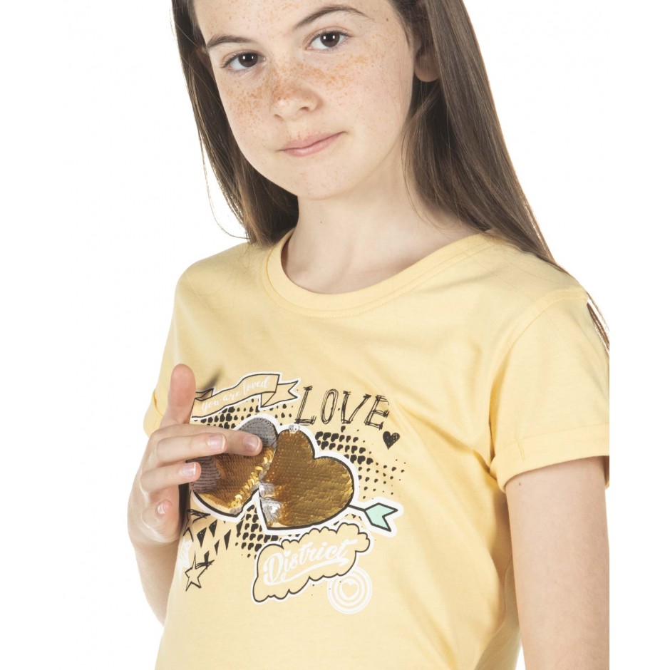 Παιδική Κοντομάνικη Μπλούζα DISTRICT75 Κίτρινο