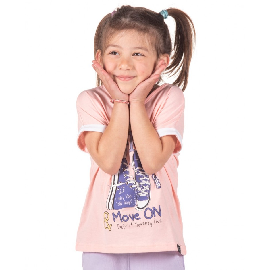 Παιδική Κοντομάνικη Μπλούζα DISTRICT75 Ροζ 